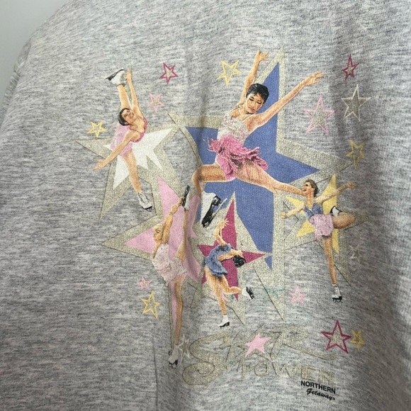 Vintage Northern Getaway Crewneck Sweater Figure Skating Graphic Girls Medium - Picture 3 of 7